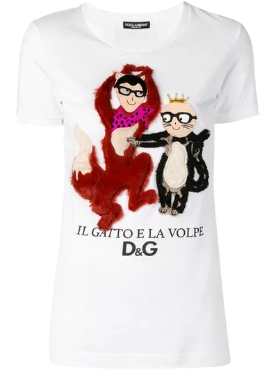 Shop Dolce & Gabbana Textured Designer T-shirt In White