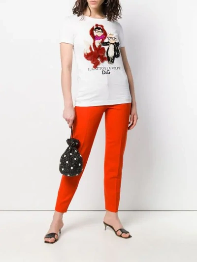 Shop Dolce & Gabbana Textured Designer T-shirt In White