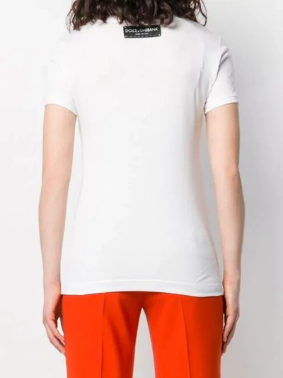 Shop Dolce & Gabbana Textured Designer T-shirt In White