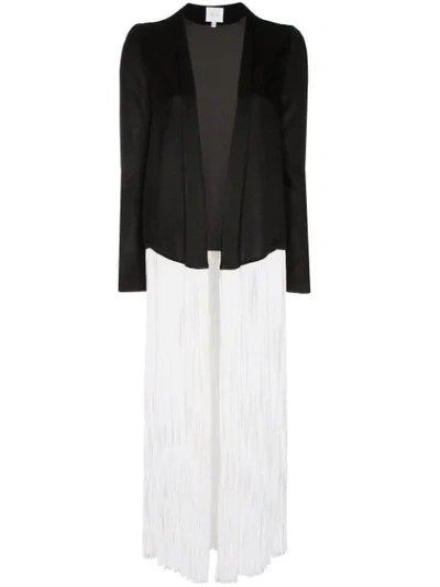 Shop Galvan Dusk Long Contrast Fringe Jacket In Black