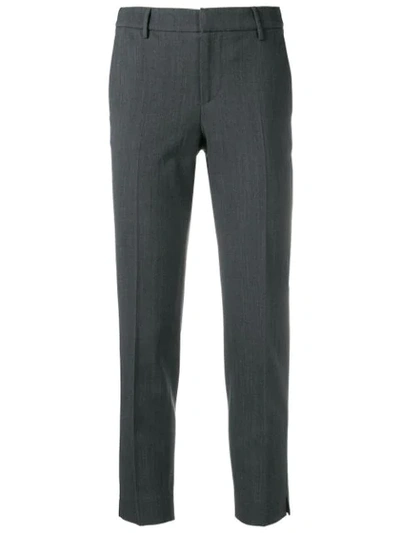 Pt01 Plain Tailored Suit Trousers - Grey In Grey