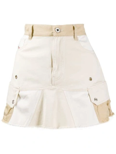 Shop Diesel Flared Mini Skirt In Neutrals