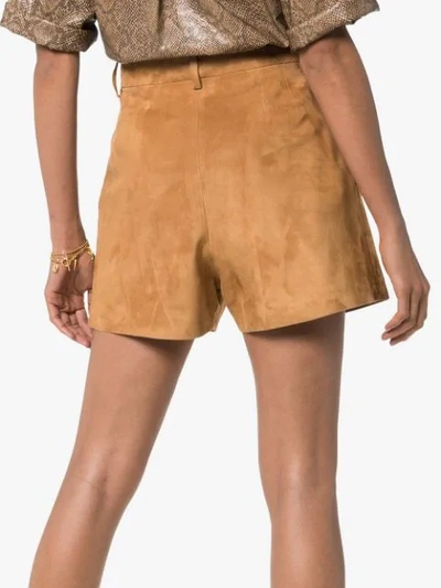 Shop Nili Lotan Roxana High-waisted Shorts In Brown