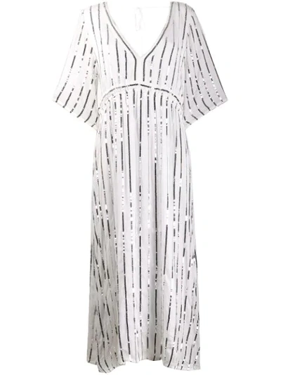 Shop Sundress Embellished Midi Dress - White