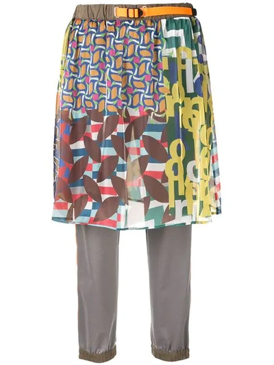 Shop Kolor Printed Skirt Trousers In Multicolour