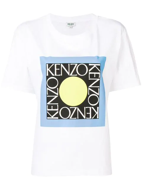 Kenzo Logo Print T Shirt In White Modesens