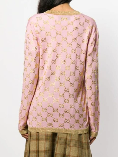 Shop Gucci Gg Motif Cardigan - Pink