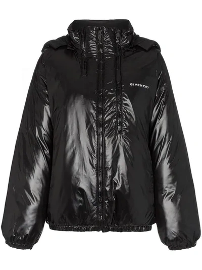 Shop Givenchy Front Logo Multi Zip Puffer Jacket In Black
