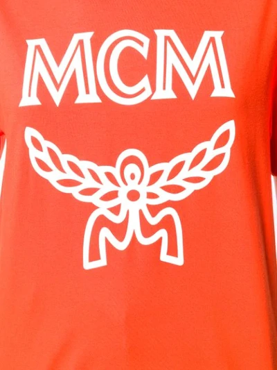 Shop Mcm Logo Print T-shirt In Orange