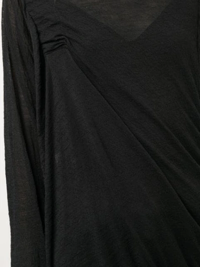 Shop Yohji Yamamoto Elastic Gathered Top In Black