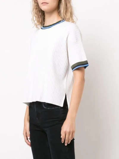 Shop Proenza Schouler Pswl Ribbed Knit Top In White