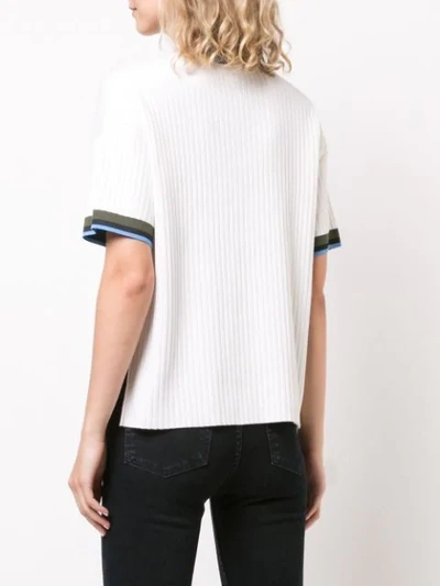 Shop Proenza Schouler Pswl Ribbed Knit Top In White