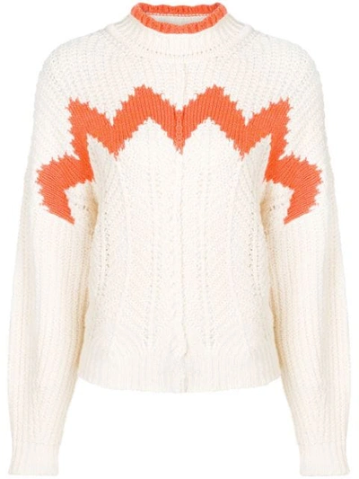 Shop Isabel Marant Knitted Wave Sweater In Neutrals