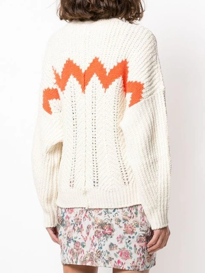 Shop Isabel Marant Knitted Wave Sweater In Neutrals