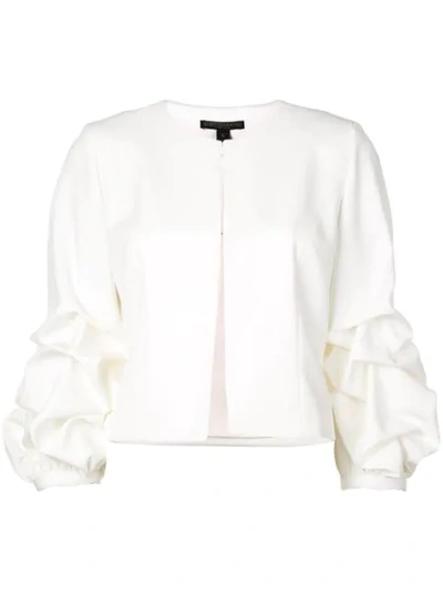 Shop Alberto Makali Bunched Sleeve Jacket In White