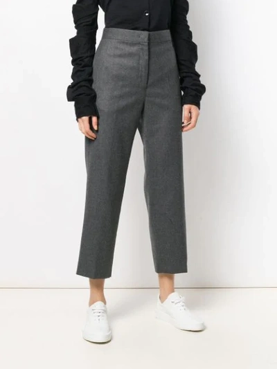 Shop Jil Sander Cropped Trousers In Grey