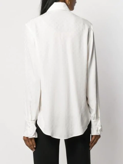 Shop Gucci Ruffled Jacquard Shirt In White