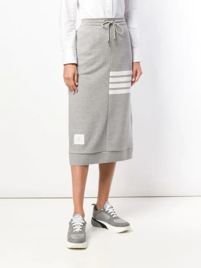 Shop Thom Browne 4-bar Loopback Sack Skirt In Grey