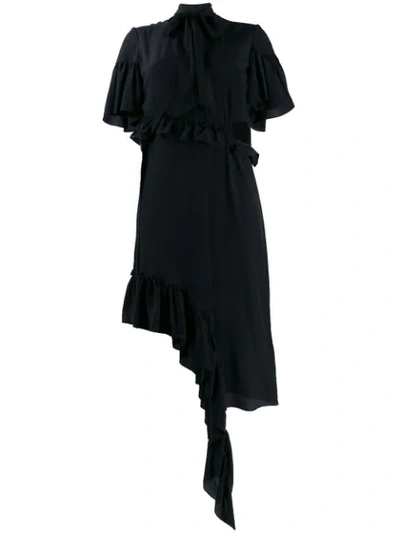 Shop Rokh Deconstructed Midi Dress In Black