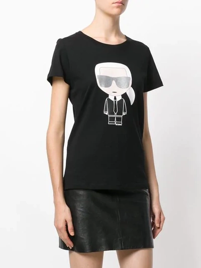Shop Karl Lagerfeld Iconic Karl Print T-shirt In Black