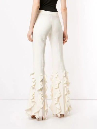 Shop Giambattista Valli Flared Trousers In Ivoire 1100