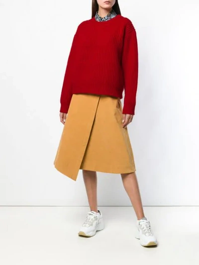 Shop Acne Studios Boxy Rib Knit Sweater - Red