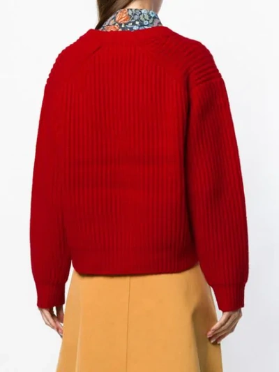 Shop Acne Studios Boxy Rib Knit Sweater - Red