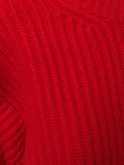 Shop Acne Studios Boxy Rib Knit Sweater - Red