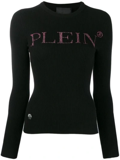 Shop Philipp Plein Pullover Knit Top In Black