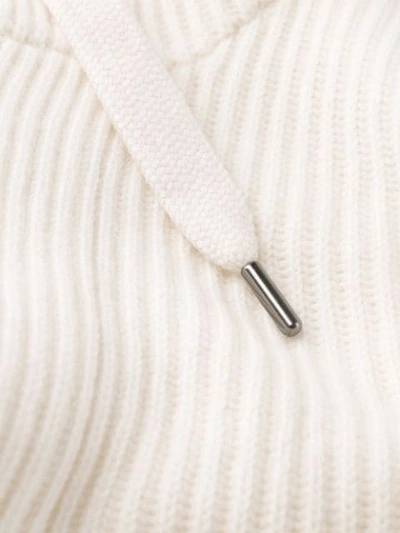 Shop Brunello Cucinelli Ribbed Zipped Sweatshirt In White
