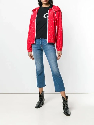 Shop Calvin Klein Jeans Est.1978 Monogram Print Bomber Jacket In Red