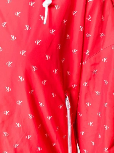 Shop Calvin Klein Jeans Est.1978 Monogram Print Bomber Jacket In Red