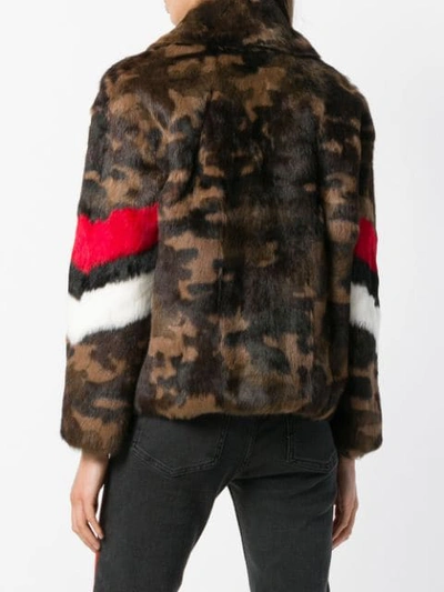 Shop Msgm Camouflage Print Jacket In Brown