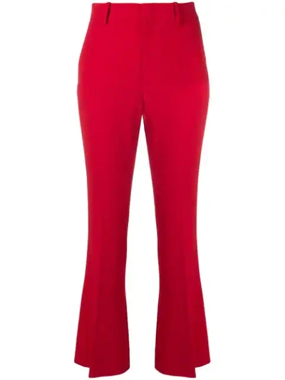 Shop Gucci New Short Bootcut Trousers In Red