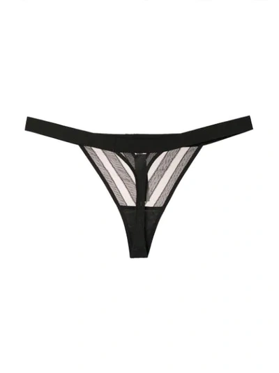 Shop Chantal Thomass Sheer Thong In Black