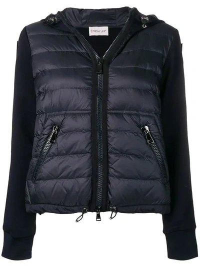 Shop Moncler Zipped Up Puffer Jacket In Blue