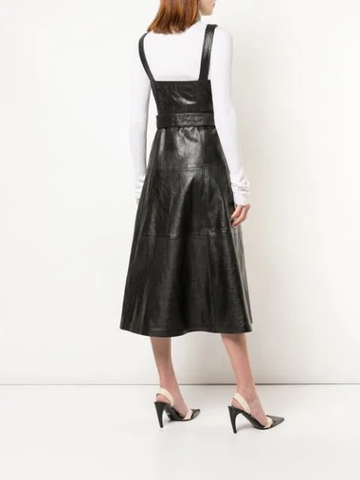 Shop Proenza Schouler Glossy Leather Belted Dress In Black