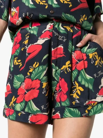 R13 HAWAIIAN FLORAL PRINT SHORTS - 蓝色