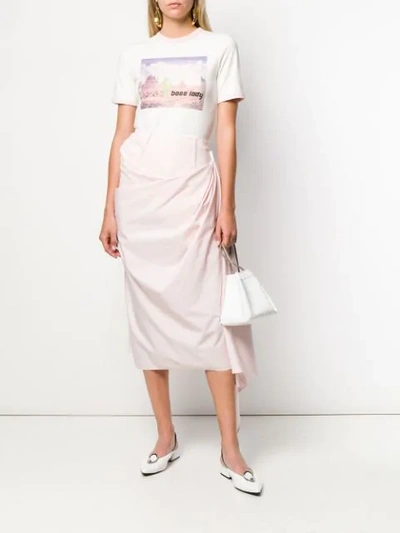 Shop Marni High-waisted Midi Skirt In Pink