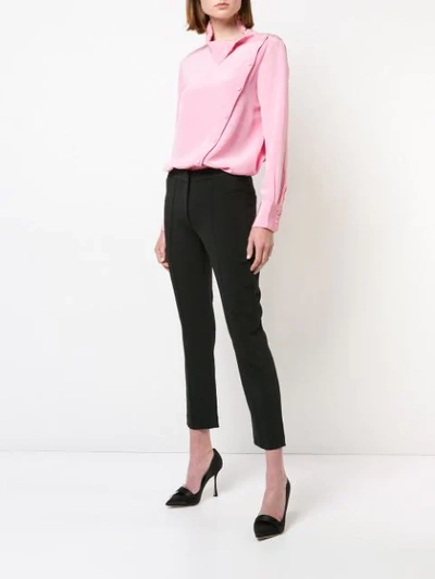 Shop Adam Lippes Detachable Scarf Blouse In Pink