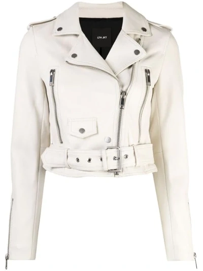 Shop Lth Jkt Mya Biker Jacket In White