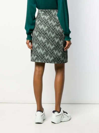 Shop Acne Studios Straight Jacquard Skirt In Green