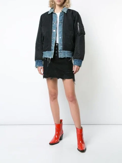 Shop Amiri Wendbare Jeansbomberjacke In Ink