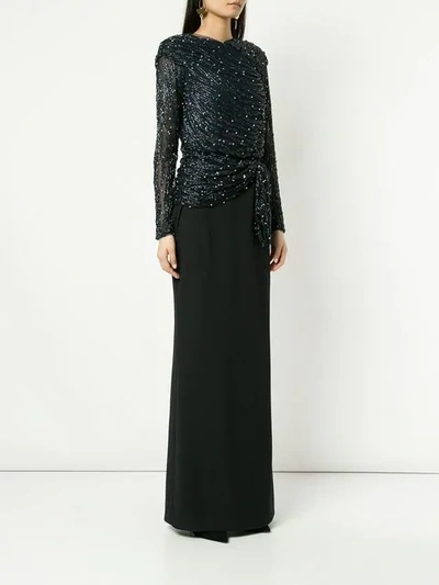 Rachel Gilbert Jamilla Gown In Blue