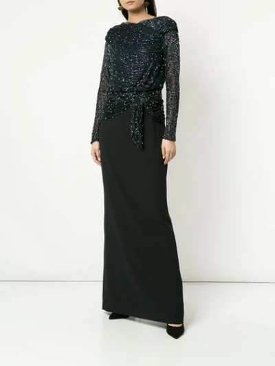 Rachel Gilbert Jamilla Gown In Blue