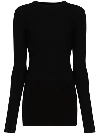 Shop Rick Owens Ribbed Knit Top In Black