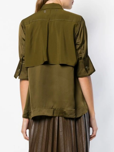 Shop Carven Double Layer Blouse In Green