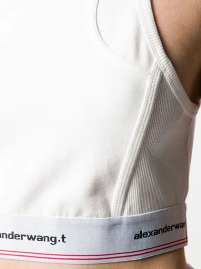 Shop Alexander Wang T Logo Bra Top In White