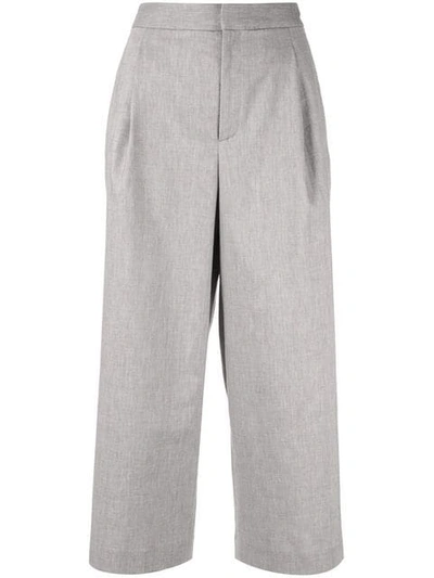 Shop Ballsey Cropped Flared Trousers - Grey In Gray