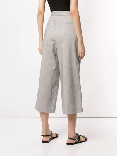 Shop Ballsey Cropped Flared Trousers - Grey In Gray